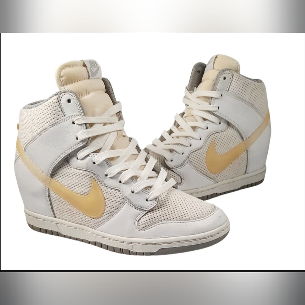 Nike Dunk Sky Hi Mesh LeatherWhite Gray Sz 8 US 644877-100